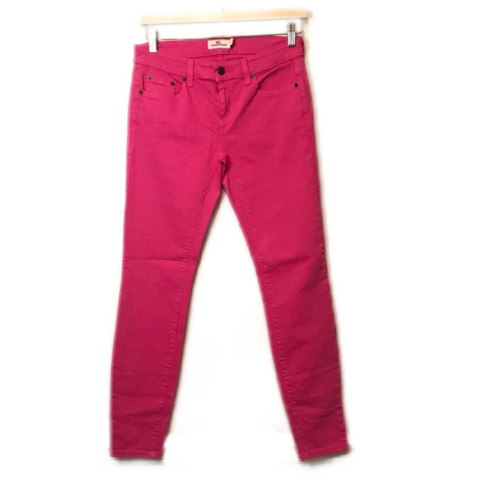 Vineyard Vines Pink Mid Rise Jeans sz 2 Skinny